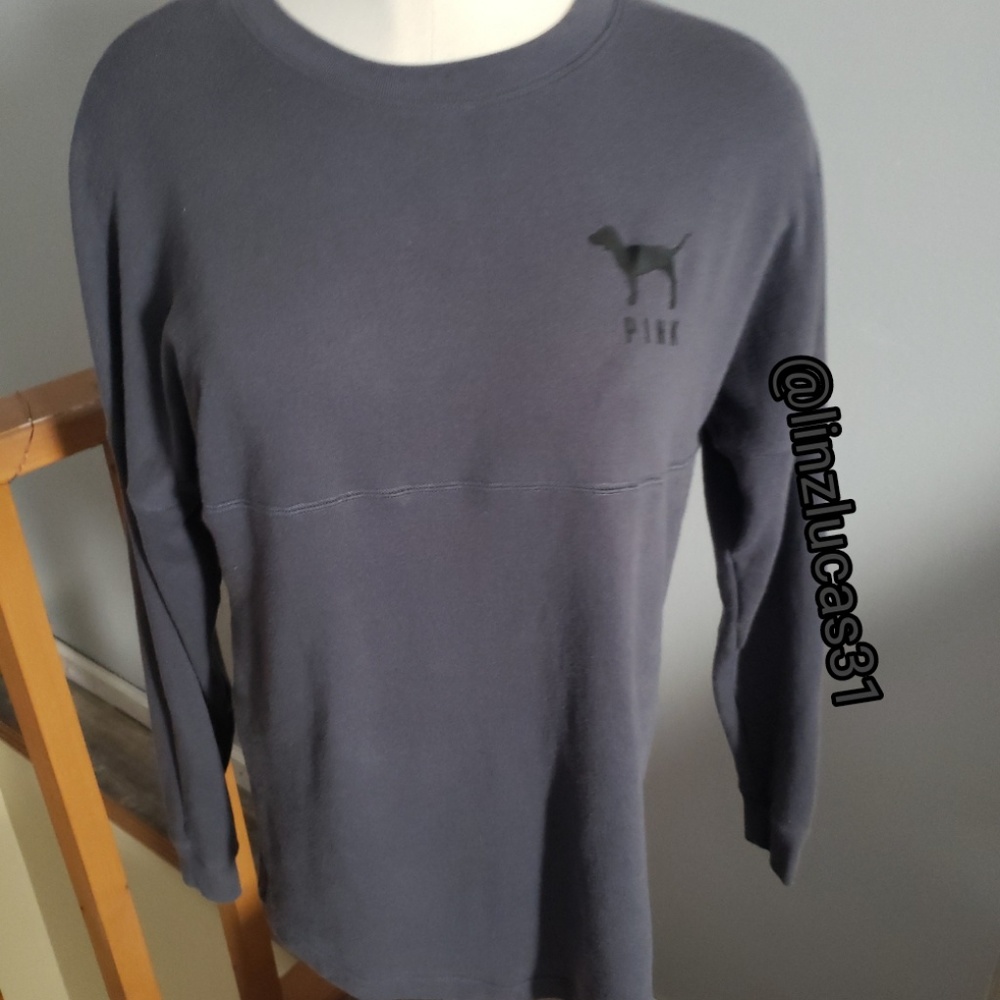 VSPINK szXS cheetah print varsity crew, EUC